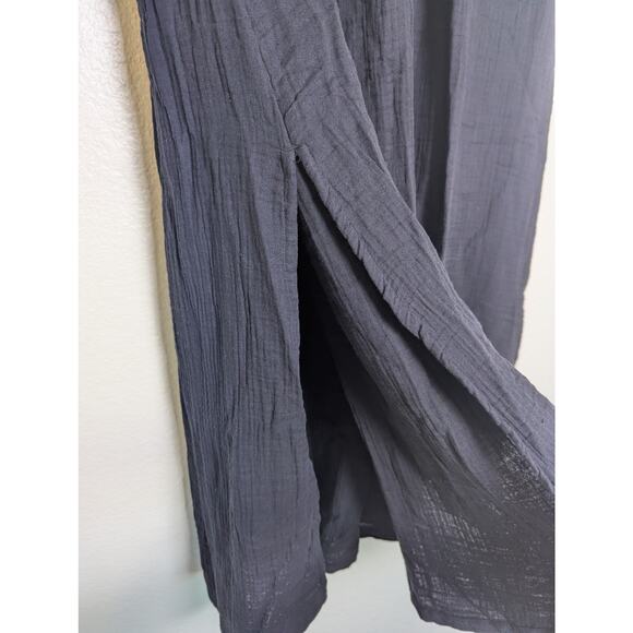 LOFT Beach Black Mixed Media Strapless Cotton Side Slits Maxi Dress Women L NWOT - Picture 8 of 13
